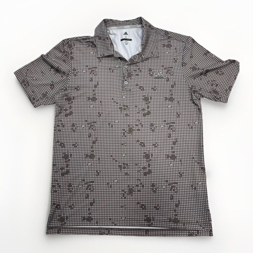 Adidas Golf Polo Mens Size Small Shirt Camo Ultimate 365 Grey 2